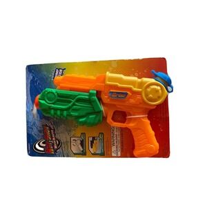 Hot Shot Water Blaster Pump Action Orange Green Water Gun Toy New 546001
